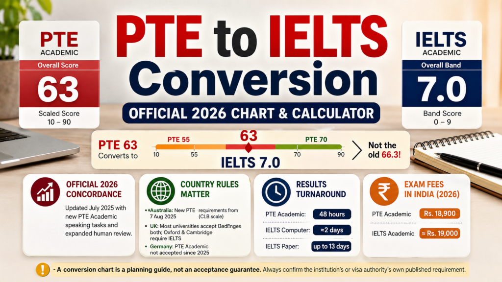 PTE to IELTS Conversion