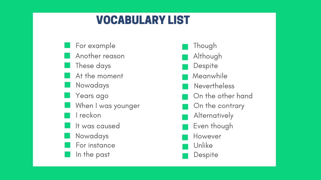 ielts general essay vocabulary