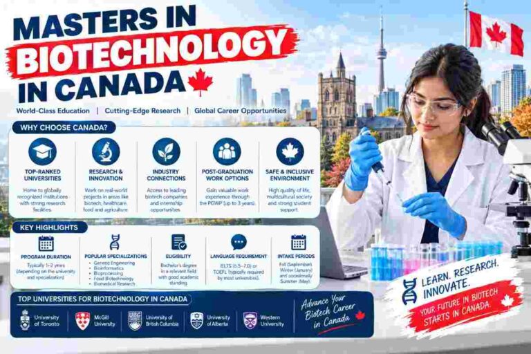 Masters in Biotechnology in Canada