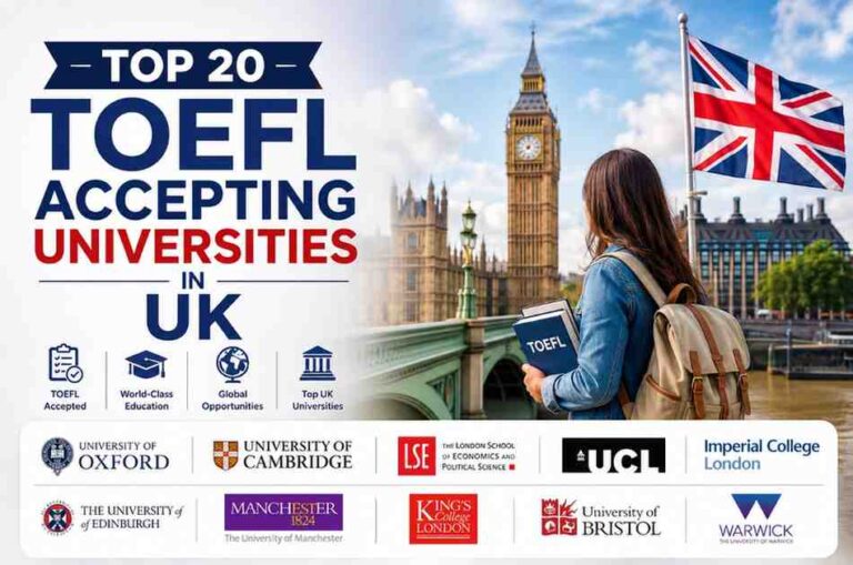 Top 20 TOEFL Accepting Universities in UK