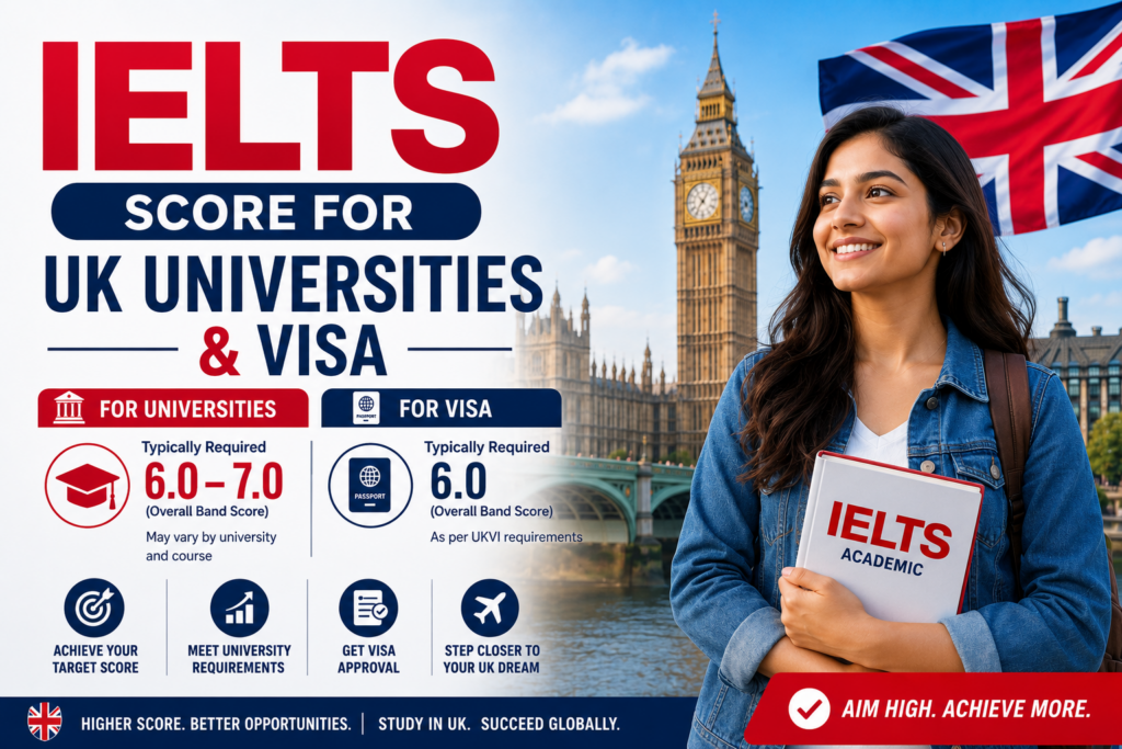 IELTS Score for UK Universities and Visa.