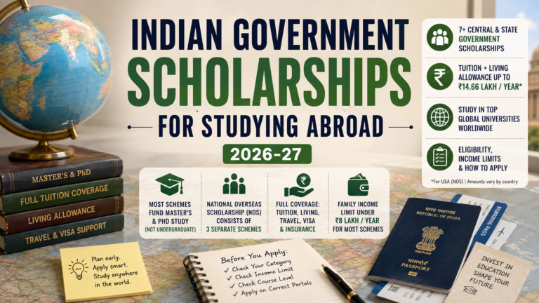 Indian Government Scholarships for Studying Abroad