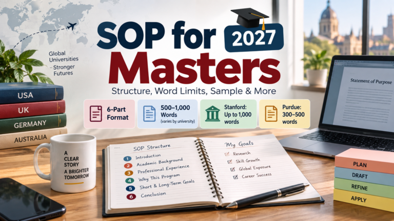 SOP for Masters 2027: Structure, Real Word Limits, and a Sample That Actually Works