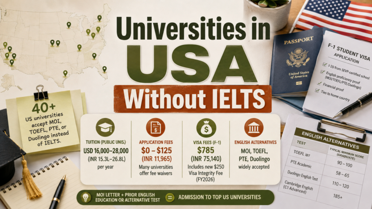 Universities in USA Without IELTS