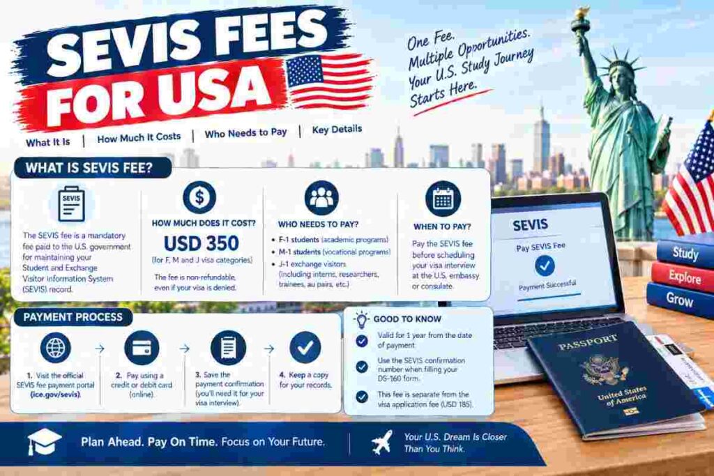 Sevis fees for USA