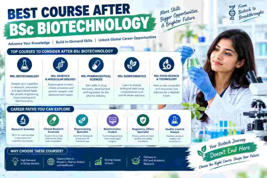 best course after bsc biotechnology