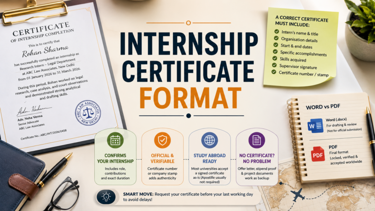 Internship Certificate Format