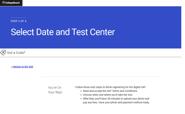 Choose Your Test Date and Test Center