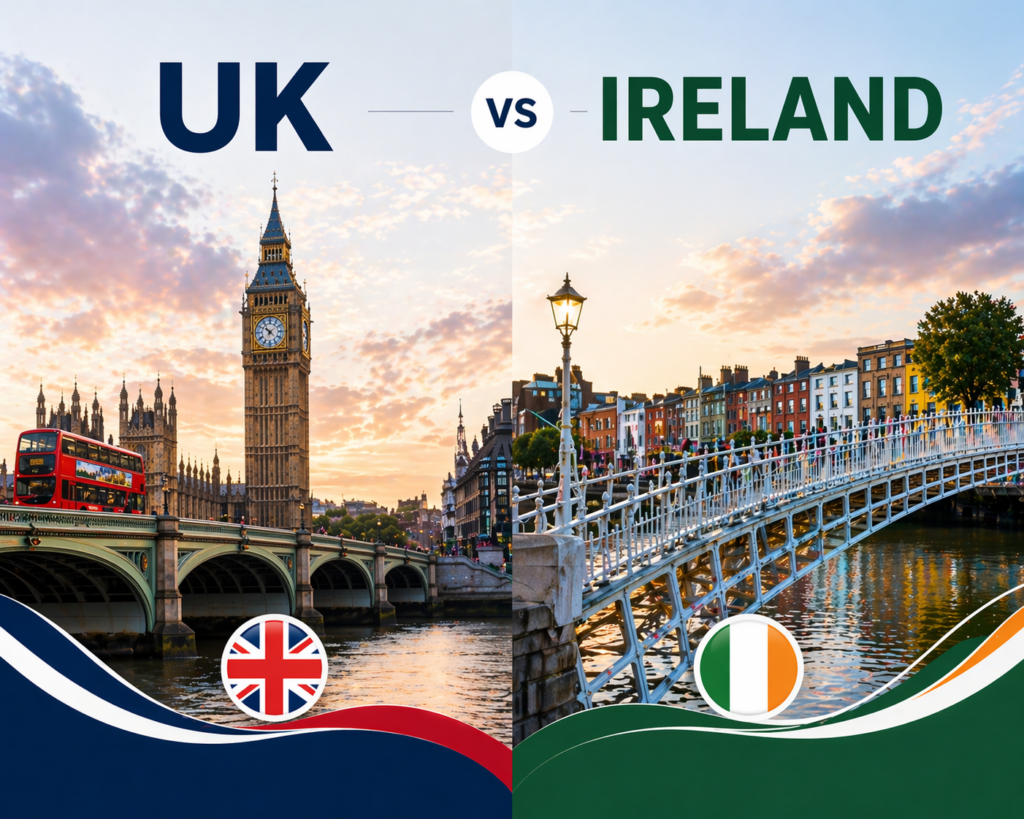 UK vs Ireland for Indian Students (2026): Fees, Visas, and Post-Study Work Compared