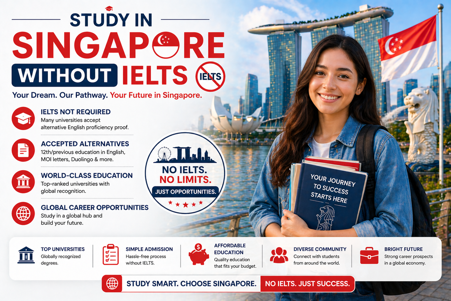Study in Singapore Without IELTS 2026: Top Universities