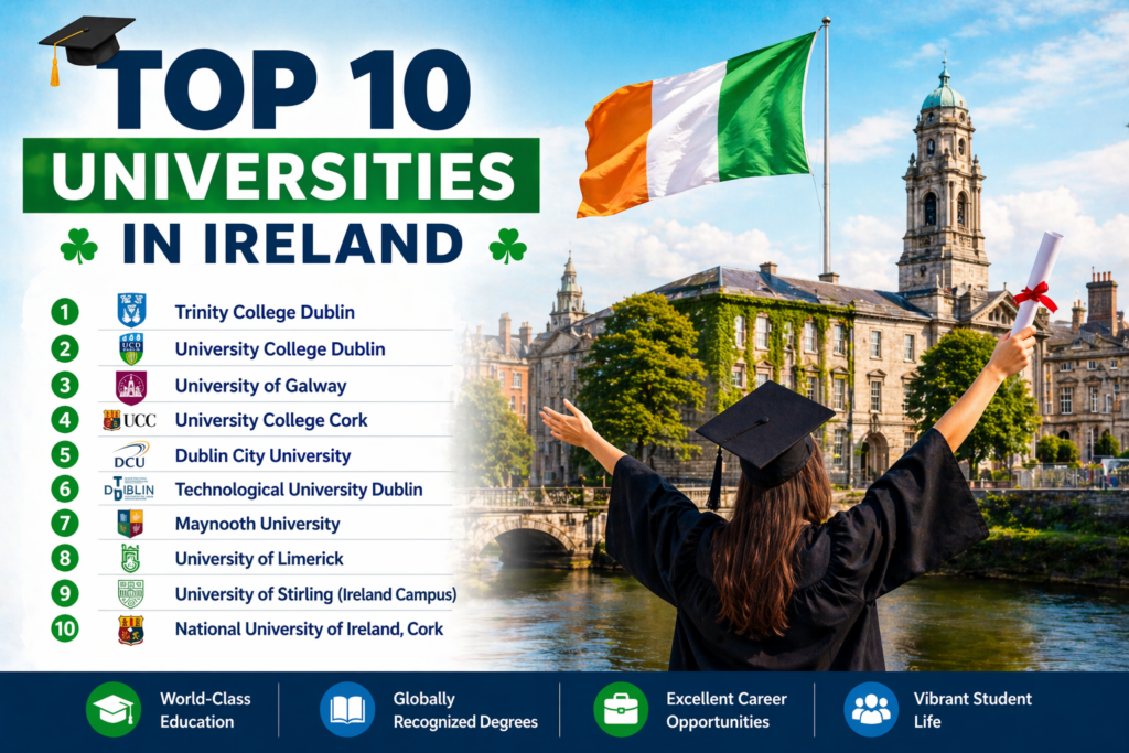 Top 10 Universities in Ireland for Indian Students: Rankings, Fees and Admission Requirements (2026)