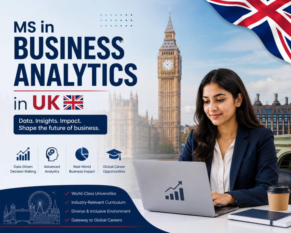 MS in Business Analytics in UK 2026: Fees, Universities & Jobs