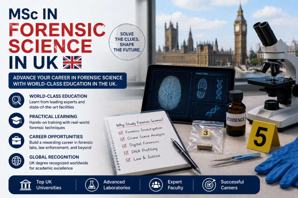 MSc in Forensic Science in UK for International Students 2026: Universities, Fees, Jobs, and Scholarships