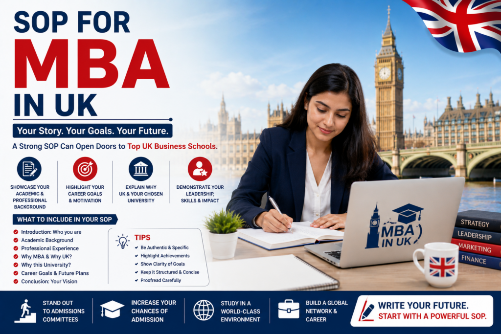 SOP for MBA in UK 2026: Format, Samples & Tips