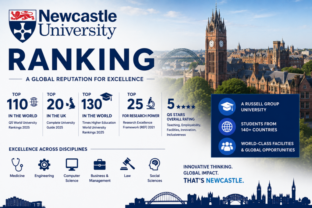 Newcastle University Ranking 2026-27: QS Rank #149, Fees in INR & Subject-Wise Standing