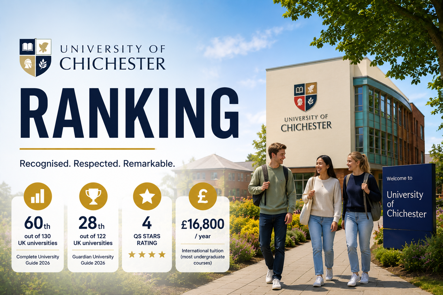 Test Ranking Application University of Chichester Ranking 2027: Admissions, Rankings & Tuition Fees