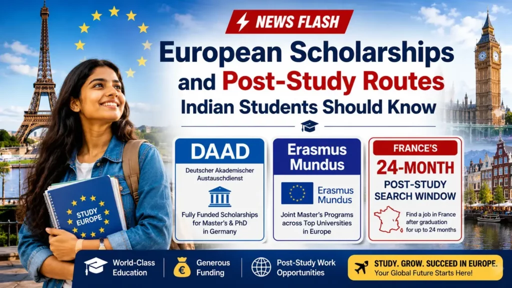 European Scholarships and Post-Study Routes for Indian Students