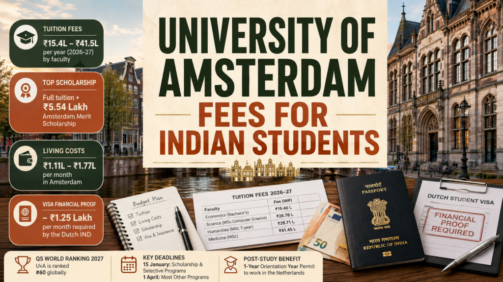 University of Amsterdam Fees for Indian Students