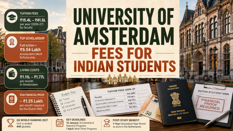 University of Amsterdam Fees for Indian Students