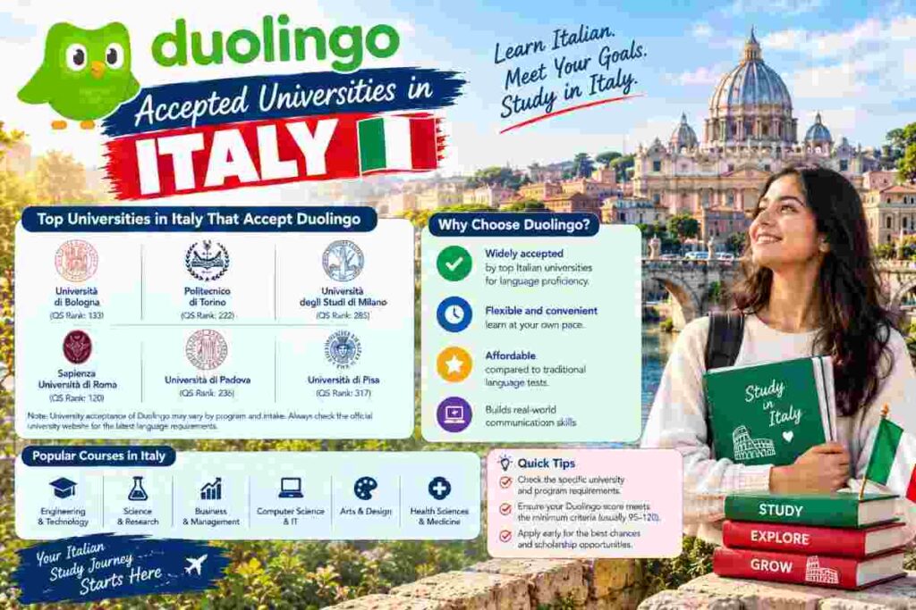 Duolingo Accepted Universities in Italy
