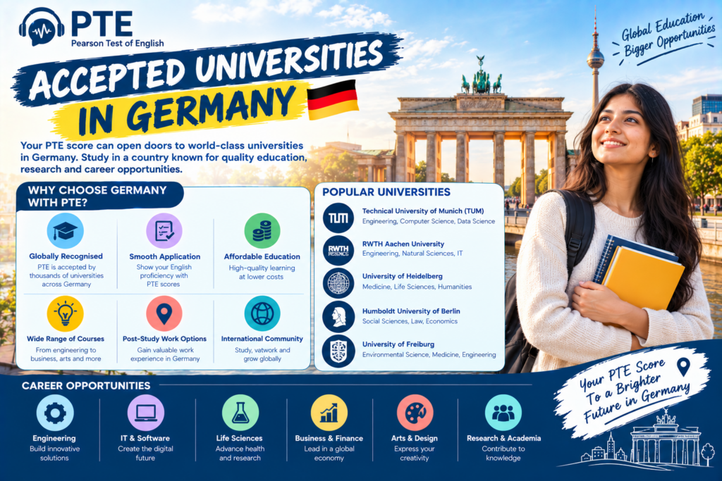 PTE Accepted Universities in Germany