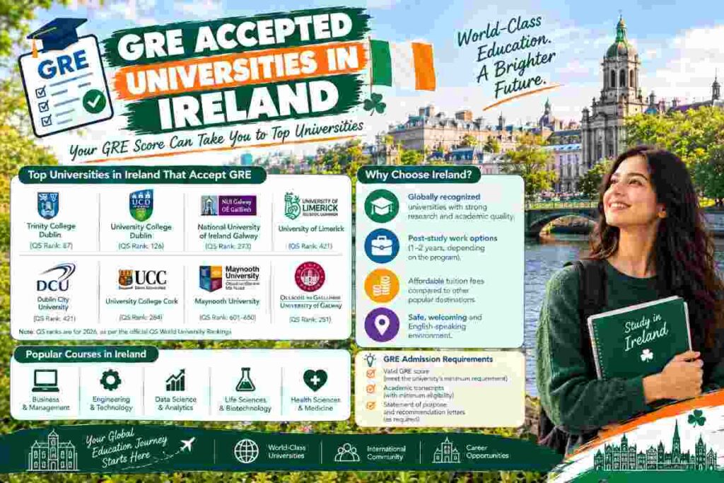 gre accepted universities in Ireland