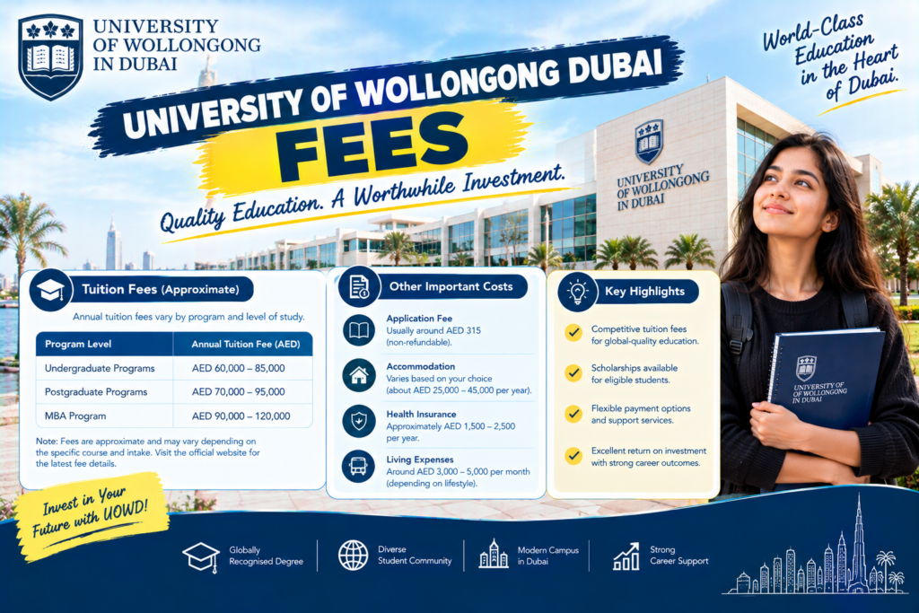 university of wollongong dubai fees